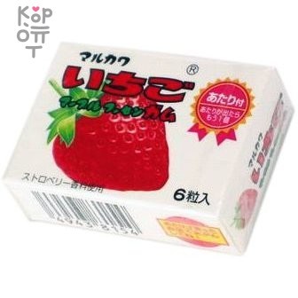 Резинка жевательная Marukawa &quot;Клубника&quot; 6 шариков, 8,1гр. — Корейские товары для всей семьи(КорОпт)