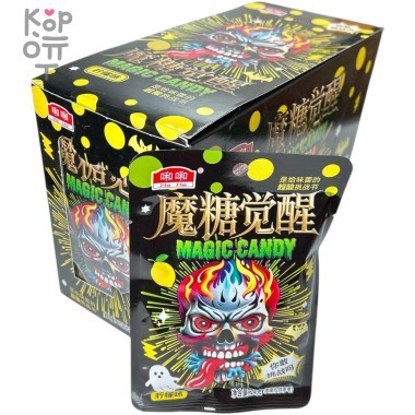 Кислая леденцовая карамель He He Magic Candy - Жутко кислые конфеты Огненный череп, со вкусом Лимона — Корейские товары для всей семьи(КорОпт)