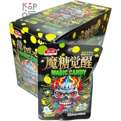 Кислая леденцовая карамель He He Magic Candy - Жутко кислые конфеты Огненный череп, со вкусом Лимона