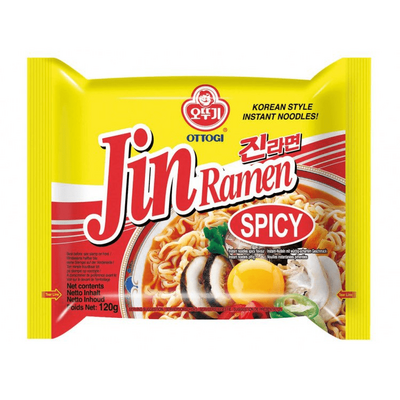 Ottogi Jin Ramen (Hot) - Лапша со вкусом грибов 120гр.