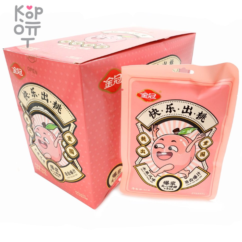 Сэндвич карамель Golden Crown Candy - Карамель с лопнувшей мякотью и вкусом Персика, купить с доставкой на дом фото 1 &mdash; Корейские товары для всей семьи(КорОпт)