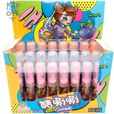 Жидкая конфета TaiLehu Кошечка в форме зубной щетки со вкусом голубики — Корейские товары для всей семьи(КорОпт)