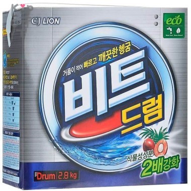 CJ LION Beat Drum - Стиральный порошок с пальмовым экстрактом, Для автоматических стиральных машин — Корейские товары для всей семьи(КорОпт)