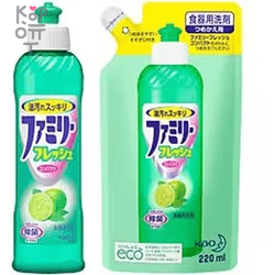 KAO Family Fresh Lime Fragrance - Средство для мытья посуды, овощей и фруктов с ароматом Лайма &mdash; Корейские товары для всей семьи(КорОпт)