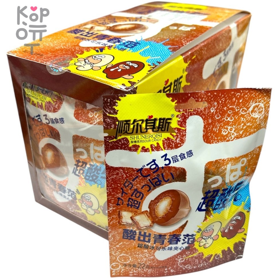 Кислая карамель SHUNE Sour Candy Кислый молодежный стиль со вкусом Колы, купить с доставкой на дом фото 1 &mdash; Корейские товары для всей семьи(КорОпт)