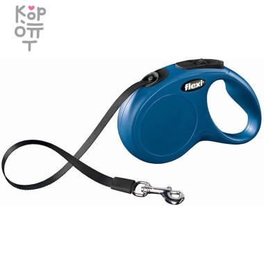 flexi рулетка New Classic S (до 15 кг) 5 м лента синяя — Корейские товары для всей семьи(КорОпт)