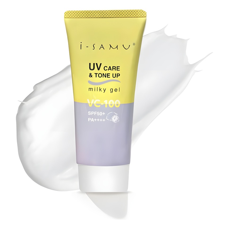 Stay Free i-samu UV Care & Tone Up — солнцезащитный гель для лица с лёгким тоном, 70 г