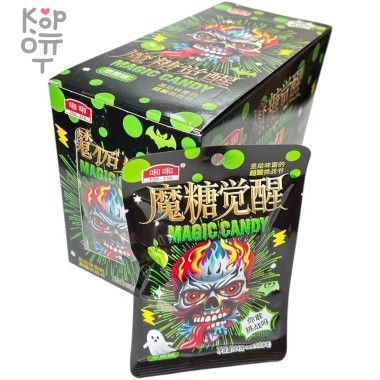 Кислая леденцовая карамель He He Magic Candy - Жутко кислые конфеты Огненный череп, со вкусом Яблока — Корейские товары для всей семьи(КорОпт)
