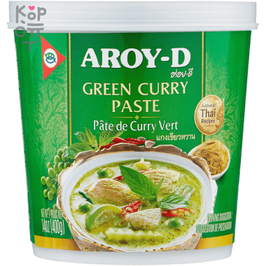 Паста карри зеленая AROY-D Green Curry Paste, 400гр.  &mdash; Корейские товары для всей семьи(КорОпт)