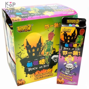 Леденец с фруктовым вкусом Trick or Treat Skeleton Череп на палочке-скелете — Корейские товары для всей семьи(КорОпт)
