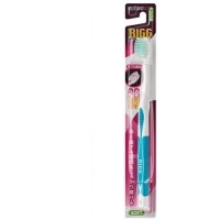 EBISU Compact Toothbrush - Компактная 4-х рядная зубная щетка с плоским срезом щетинок с ПРОРЕЗИНЕННОЙ ручкой (Мягкая).