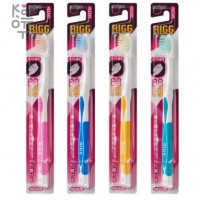 EBISU Compact Toothbrush - Компактная 4-х рядная зубная щетка с плоским срезом щетинок с ПРОРЕЗИНЕННОЙ ручкой (Мягкая).