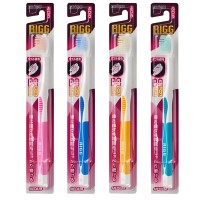 EBISU Compact Toothbrush - Компактная 4-х рядная зубная щетка с плоским срезом щетинок с ПРОРЕЗИНЕННОЙ ручкой (Мягкая).
