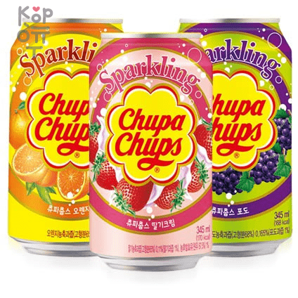 LOTTE Chupa Chups - Газированный напиток 345мл, купить с доставкой на дом фото 1 — Корейские товары для всей семьи(КорОпт)