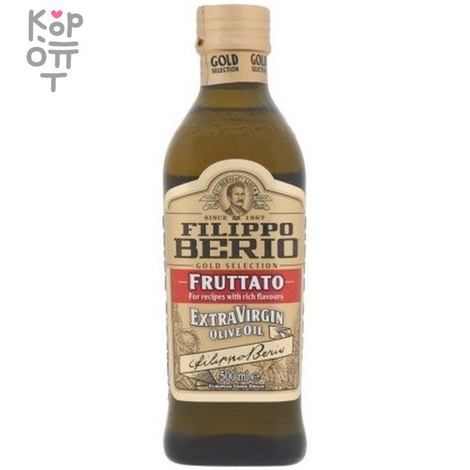 Масло оливковое ExtraVirgin с фруктовым ароматом Fruttato, стекло, Filippo Berio, 500мл, купить с доставкой на дом фото 1 &mdash; Корейские товары для всей семьи(КорОпт)