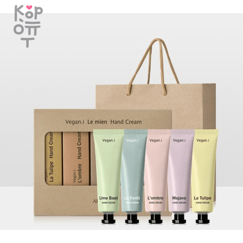Medi Flower Vegan.i Le Mien Hand Cream Set - Набор кремов для рук Веган Миен 5шт.*50гр., купить с доставкой на дом фото 1 — Корейские товары для всей семьи(КорОпт)