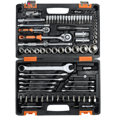Вихрь Набор инструментов, 1/2", 1/4", CrV, пластиковый кейс, 82 предмета