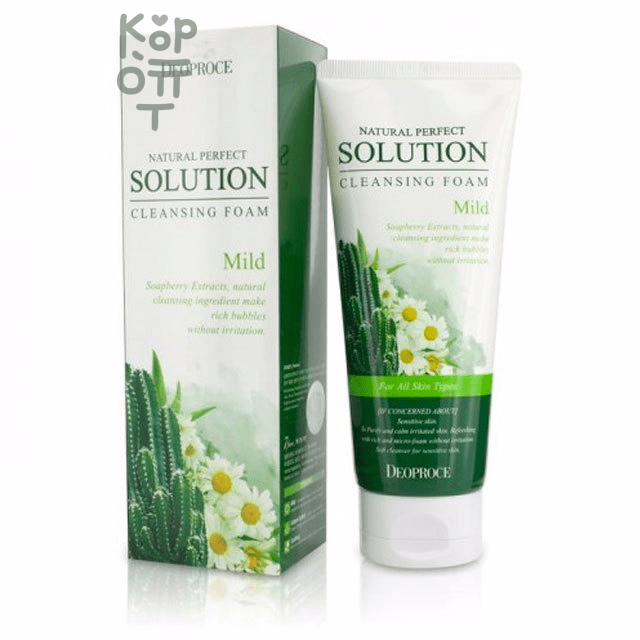 Deoproce Natural Perfect Solution Cleansing Foam Mild - Мягкая пенка для умывания, 170гр. 