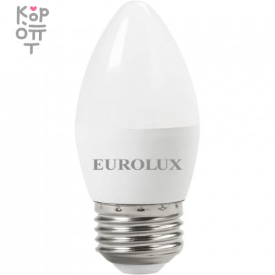Светодиодная лампа Eurolux LL-E-C37-6W-230-2,7K-E27/свеча, 6Вт, теплый белый, Е27