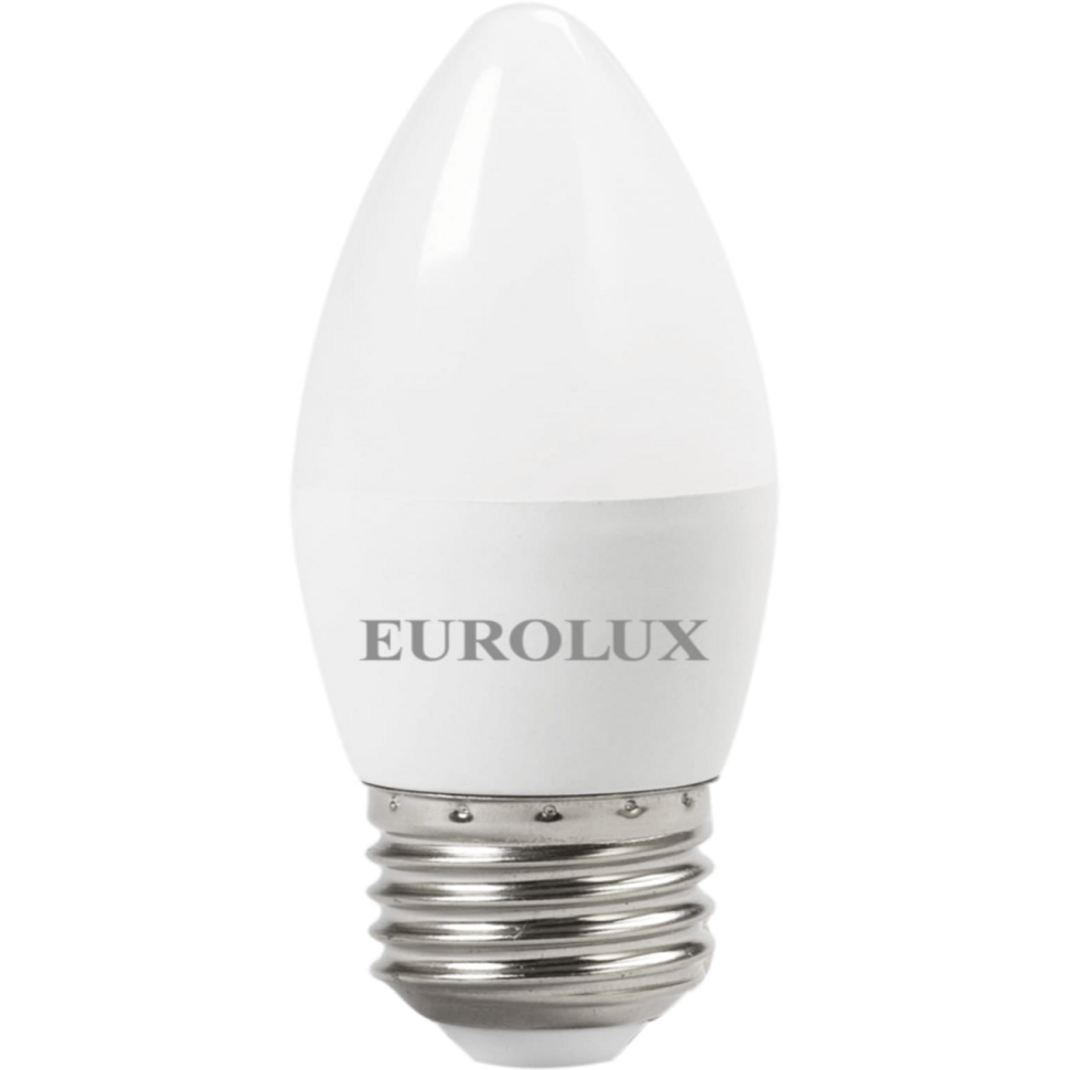 Светодиодная лампа Eurolux LL-E-C37-6W-230-2,7K-E27/свеча, 6Вт, теплый белый, Е27