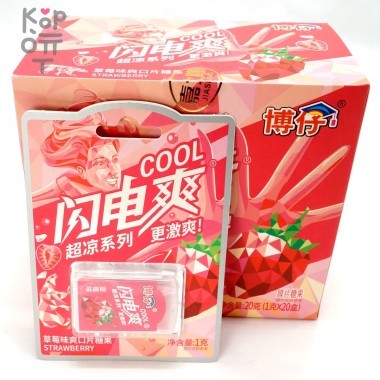 Освежающие пластинки Lightning Shuang со вкусом Клубники, 20гр. — Корейские товары для всей семьи(КорОпт)