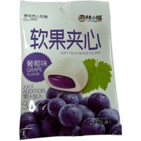 Жевательная конфета LinXia Soft Fruit Candy сэндвич - Счастливый фрукт с добавлением сока и вкусом Винограда