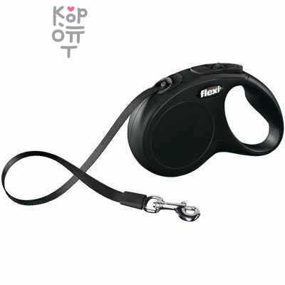 flexi рулетка New Classic S (до 15 кг) 5 м лента черная