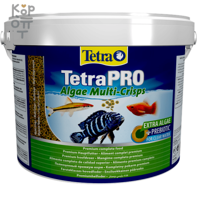TetraPro Algae Crisps растительный корм для всех видов рыб в чипсах 10 л (ведро)