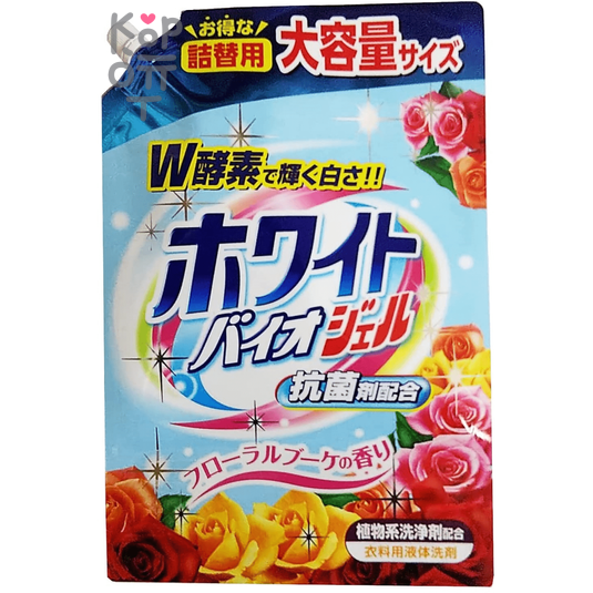 Nihon White Bio Gel - Жидкое средство для стирки белья (с ферментами, аромат цветочного букета).