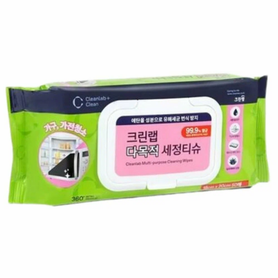 Clean wrap Многофункциональные влажные нетканые салфетки для бытовой и офисной техники (18 см х 20 см) 50 шт. / 20