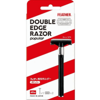 Feather Hi-Stainless Popular - Мужской бритвенный ретро станок с двухсторонним лезвием.