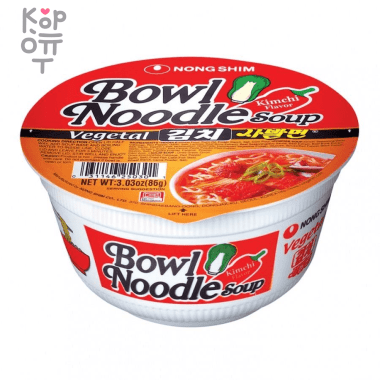 Лапша сублимированная NONGSHIM Bowl Noodle Soup - со вкусом кимчи, острая, стакан, 86гр., 12 упаковок в Коробке — Корейские товары для всей семьи(КорОпт)