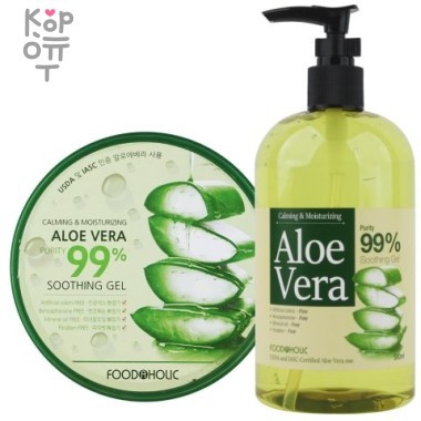 FOODAHOLIC Aloe Vera Soothing Gel - Успокаивающий гель с экстрактом Алоэ вера — Корейские товары для всей семьи(КорОпт)