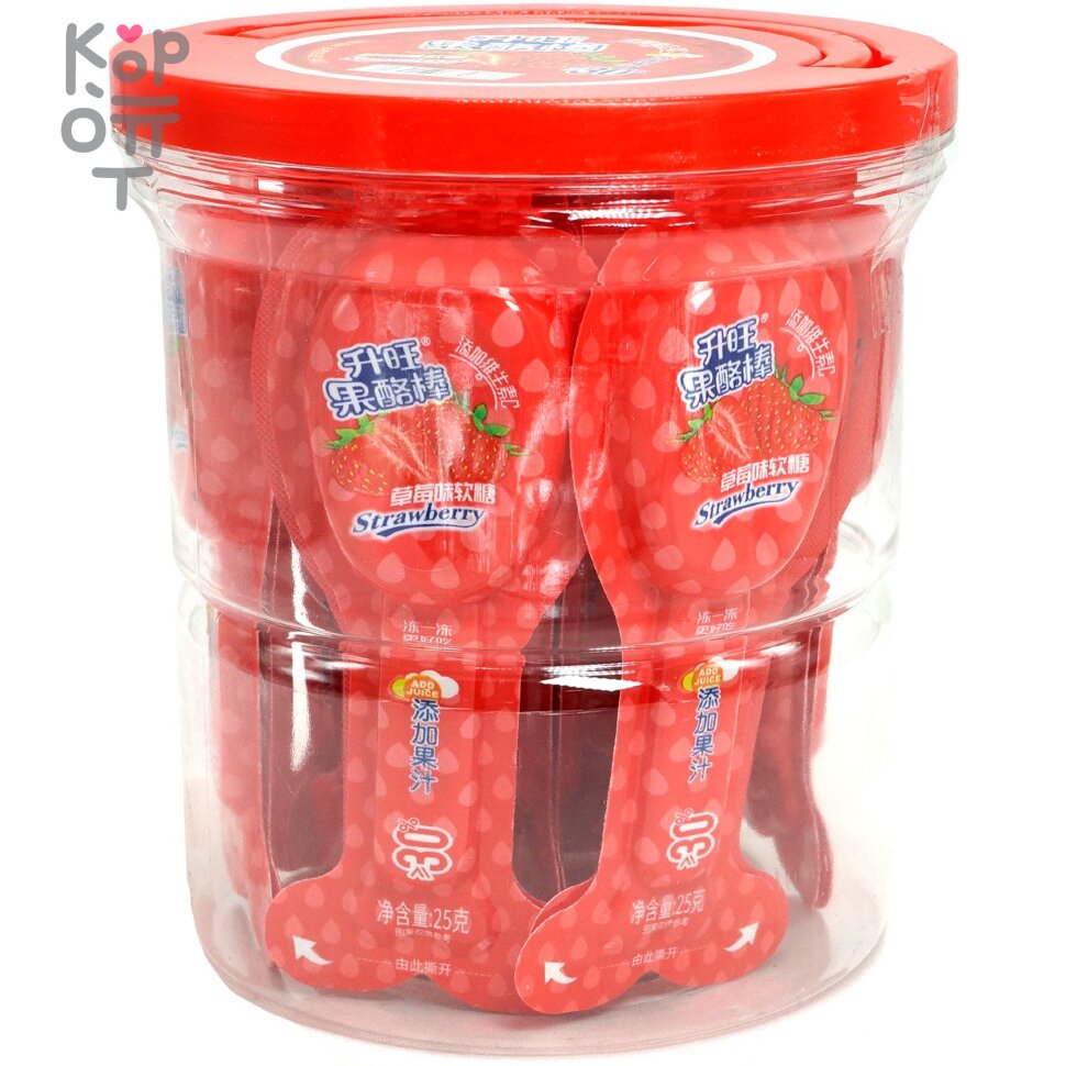 Мармелад на палочке Xiaozui со вкусом Клубники, купить с доставкой на дом фото 1 — Корейские товары для всей семьи(КорОпт)