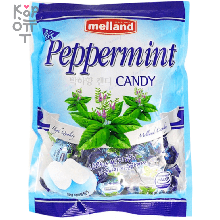 Melland New Peppermint Candy - Карамель мятная, 300гр., купить с доставкой на дом фото 1 — Корейские товары для всей семьи(КорОпт)
