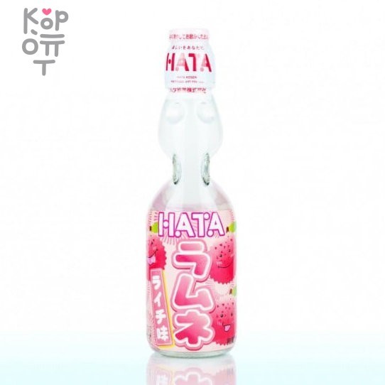 Напиток безалкогольный газированный Hata Kosen Lychee Ramune - Рамуне со вкусом Личи, 200мл.