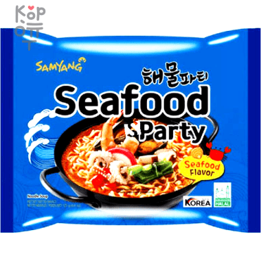 Лапша сублимированная SamYang Seafood Party - с мягким вкусом морепродуктов, 125гр. — Корейские товары для всей семьи(КорОпт)