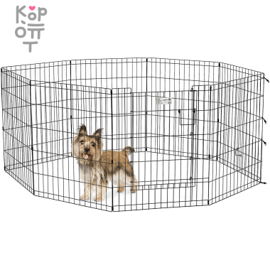 MidWest Life Stages - Вольер для собак, 8 панелей 61х76h см., с дверью-MAXLock, черный. — Корейские товары для всей семьи(КорОпт)