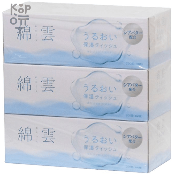 Ideshigyo Watagumo Soft Tissue - Премиальные двухслойные особо мягкие бумажные салфетки с маслом Ши 200шт., купить с доставкой на дом фото 1 &mdash; Корейские товары для всей семьи(КорОпт)