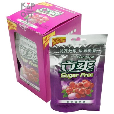 Конфеты Lishuang Sugar Free со вкусом Винограда и мяты, 180гр.