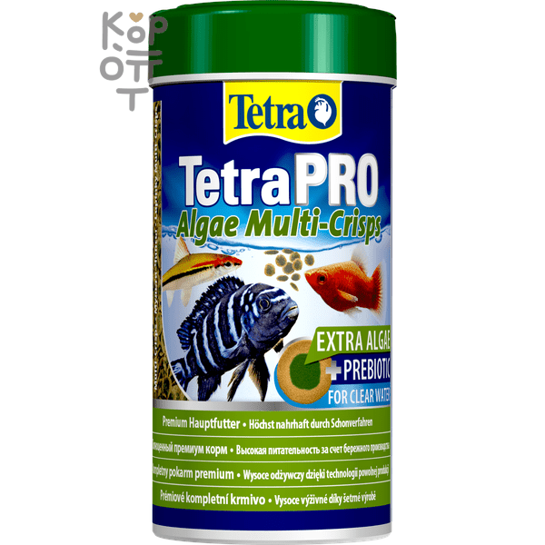 TetraPro Algae Crisps раст.корм для всех видов рыб в чипсах 100мл.
