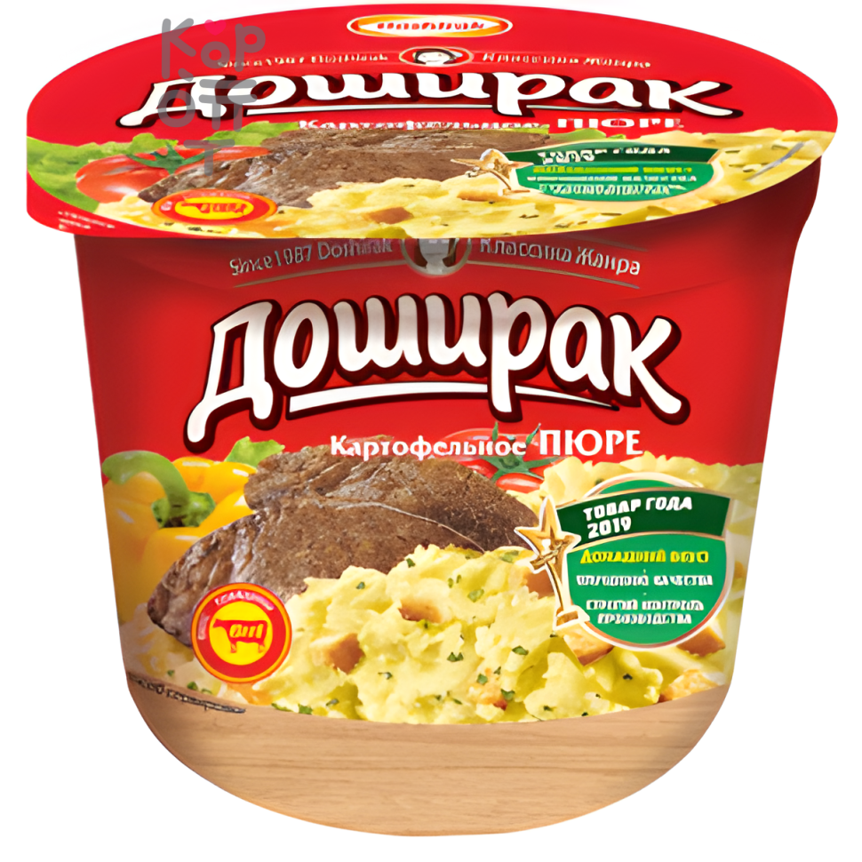 Доширак - Картофельное пюре быстрого приготовления со вкусом мяса 40гр., Коробка 24шт.
