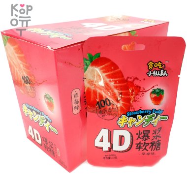 Мягкая конфета 4D Strawberry Flavour Fudge Помадка со вкусом Клубники — Корейские товары для всей семьи(КорОпт)