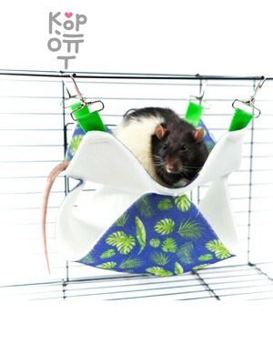 Гамак подвесной из фетра Bambini Pets  "Двухуровневый" для грызунов и хорьков 23*23*6 см