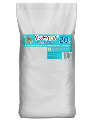 Наполнитель PrettyCat впитывающий глиняный "Premium" с део-кристаллами 20 кг CLUB
