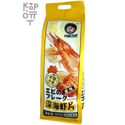 Чипсы в Гигантской упаковке Xiao Ming - со вкусом глубоководных креветок(оригинальные), 200гр.