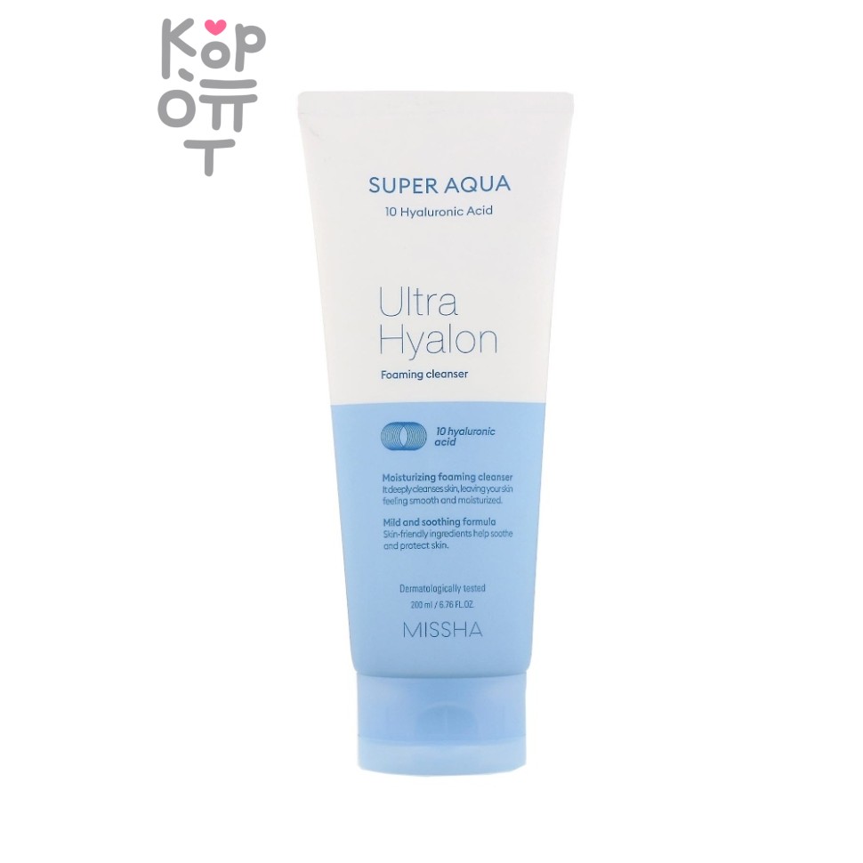 Missha Super Aqua Ultra Hyalon Cleansing Foam - Увлажняющая пенка с гиалуроновым комплексом 200 мл