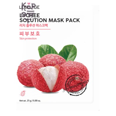 LEBELAGE LYCHEE SOLUTION MASK PACK - Тканевая маска для лица с экстрактом ЛИЧИ, 25 г