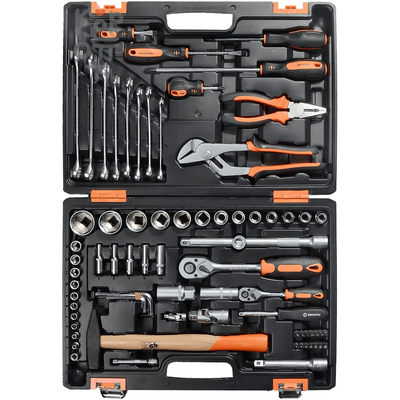 Набор инструментов, 1/2", 1/4", CrV, пластиковый кейс 76 предмета Вихрь