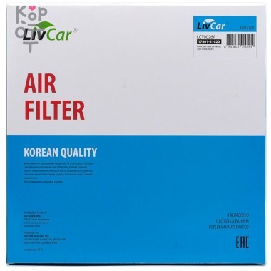 LIVCAR Air Filter LCT0026A - Воздушный фильтр для TOYOTA Land Cruiser 200 (VDJ200 дизель), Lexus LX450d (VDJ201 дизель) &mdash; Корейские товары для всей семьи(КорОпт)